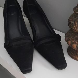 Vintage Black Suede Pumps